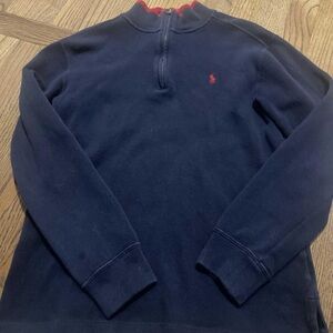 Ralph Lauren polo navy blue half zip sweater sz 14/16